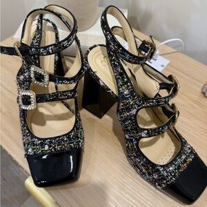 Jessica Simpson Black and Multicolor Heels